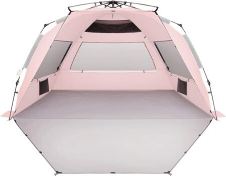 Large Pop-Up Beach Tent for 5-6 Person with Stakes & Sand Pockets