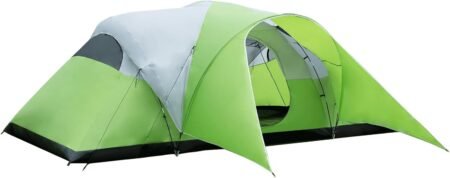 8-10 Person Family Camping Tent with Porch, Rainfly & Carry Bag