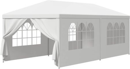 White Waterproof Heavy-Duty Gazebo with Removable Sidewalls