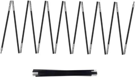 2-Pack 20ft Black Fiberglass Straight Tent Poles 15 Sections