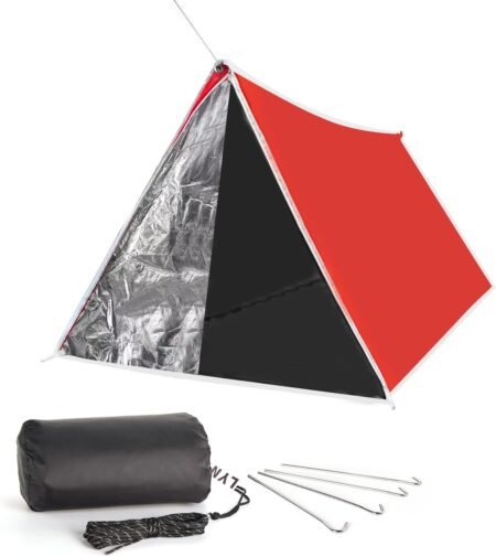 Large Reusable Survival Emergency Shelter Tent with Paracord & Stake