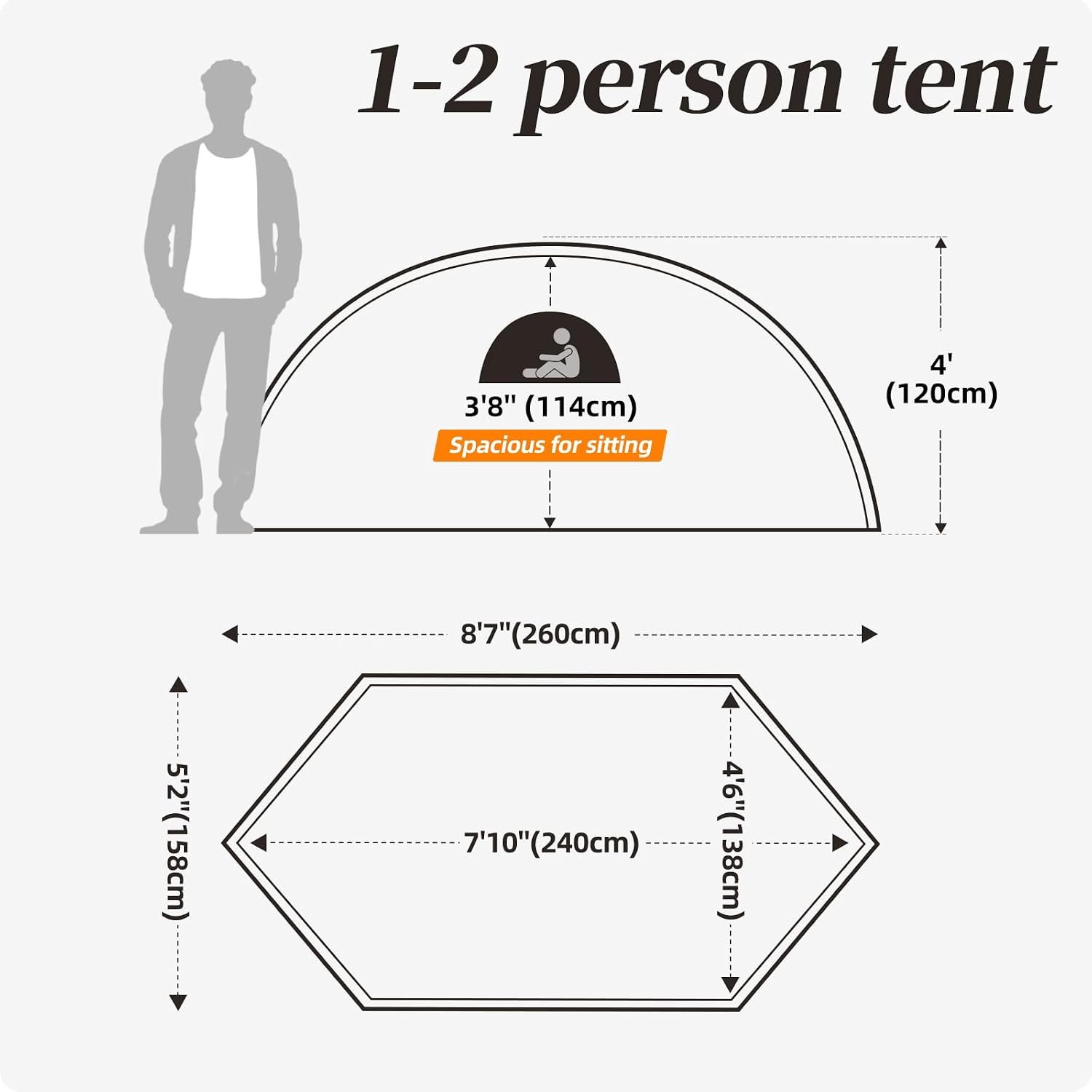 1-Person 3-4 Season Lightweight Backpacking Tent - Image 2