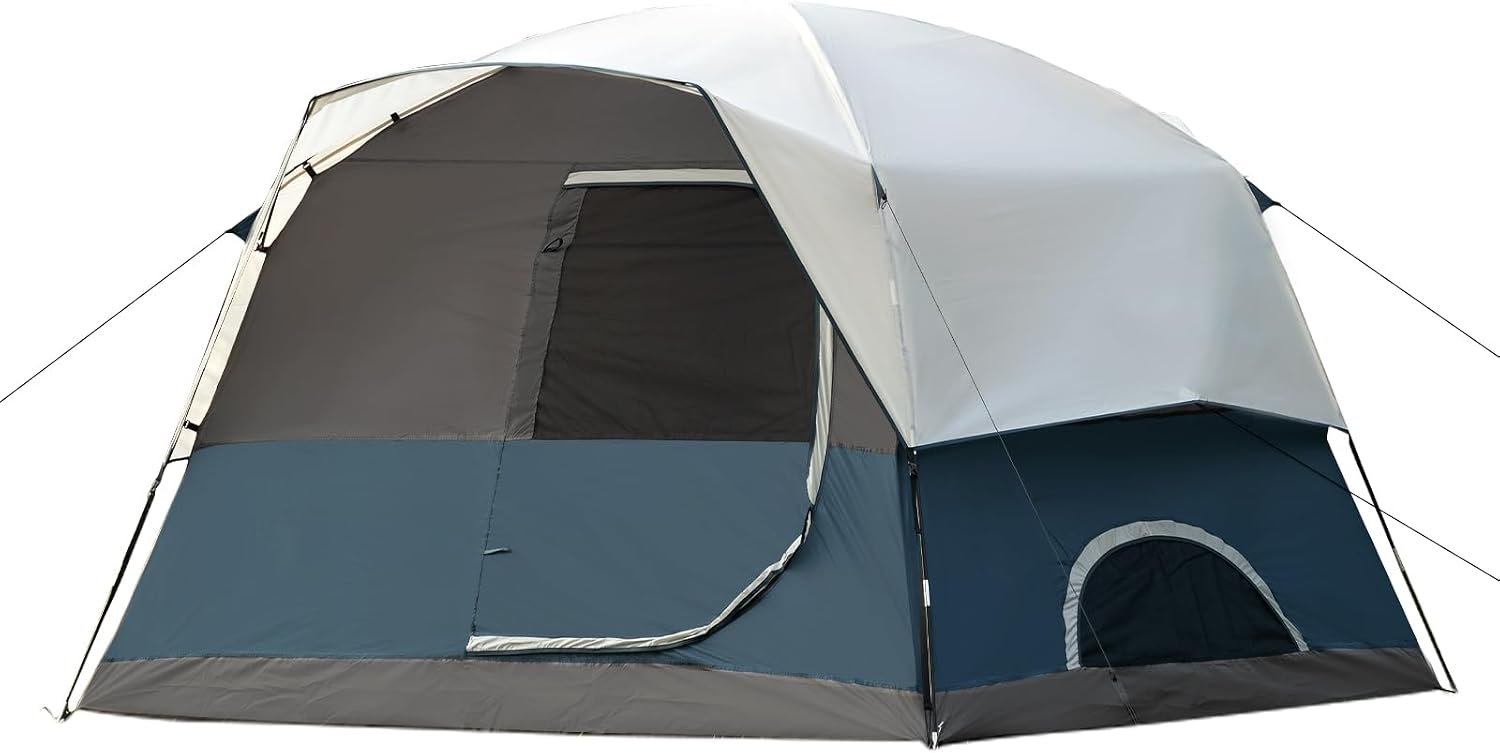 4-6 Person Waterproof Double Layer Cabin Tent with Rain Cover