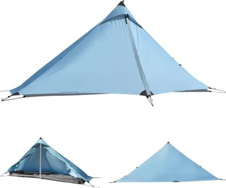 1-Person Ultralight 4-Season Trekking Pole Tent, Waterproof 5000mm
