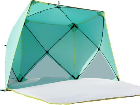 4-Person Pop-Up Beach Tent with Extendable Floor, UPF 50+