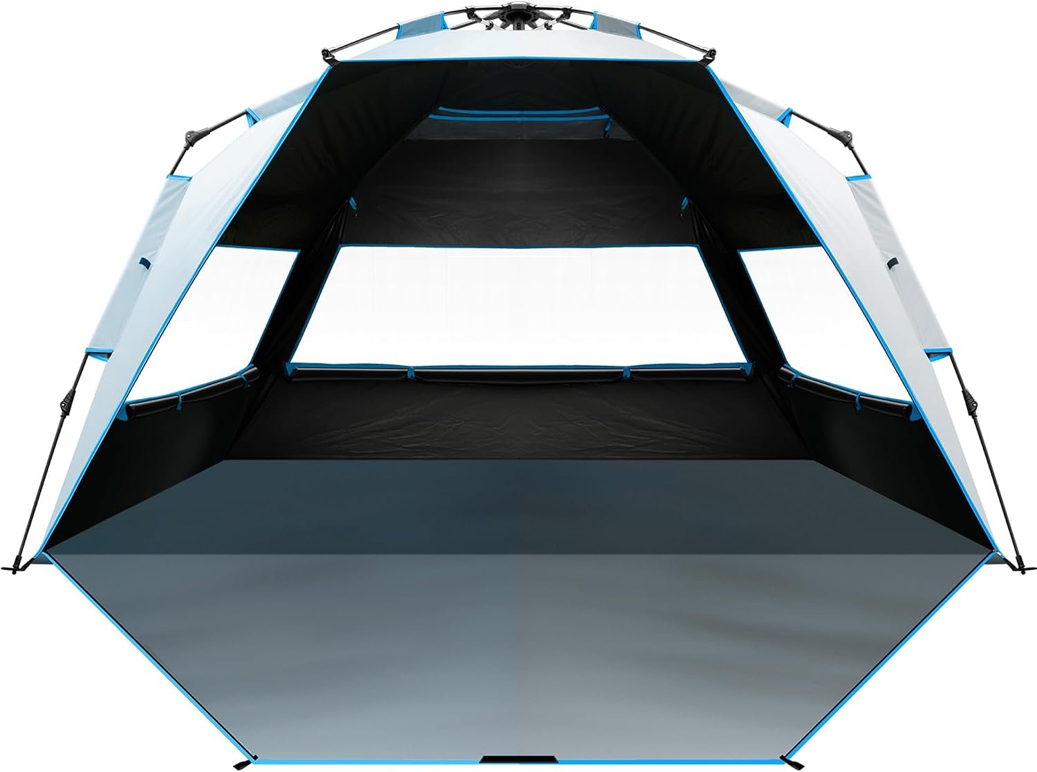 4-6 Person Pop-Up Beach Shade Tent with UPF 50+ Blackout