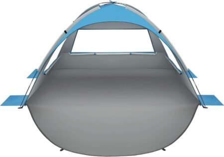 2-3 Person Portable Beach Sun Tent with Mesh Windows & Sand Pockets