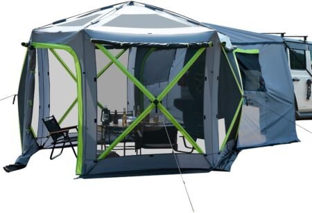 Gray Green Dual-Use Pop-Up SUV Tent 2 Rooms with Carry Bag