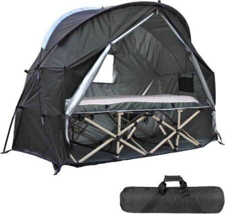 Portable Easy-Setup Cot Tent for Solo Campers, No Bed