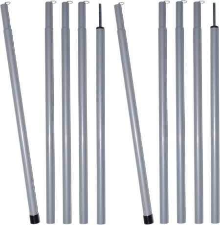 2-Piece Adjustable Steel Tent Poles for Tarp Canopy