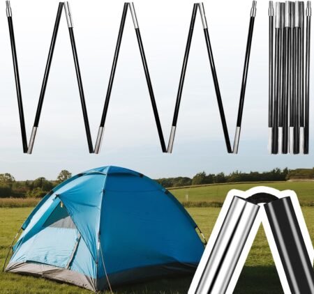 2-Pack 8.69ft Black Adjustable Fiberglass Tent Pole Replacement Kit