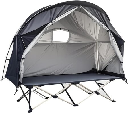 Compact Dual-Use Cot Tent for Solo Camping, No Bed