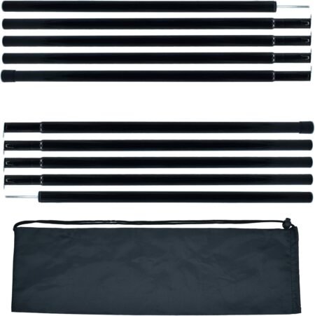 2-Pack Adjustable Black Steel Tent Poles for Tarp Canopy