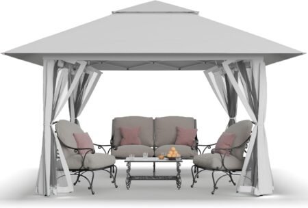 White Pop-Up Gazebo with Wheeled Cover Bag