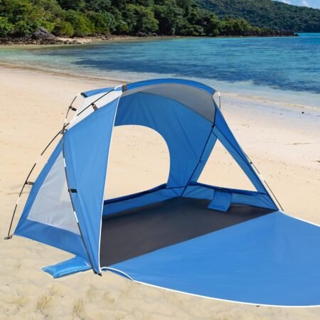 Portable Beach Sun Shelter UPF 50+ for 2-8 Person with Carry Bag