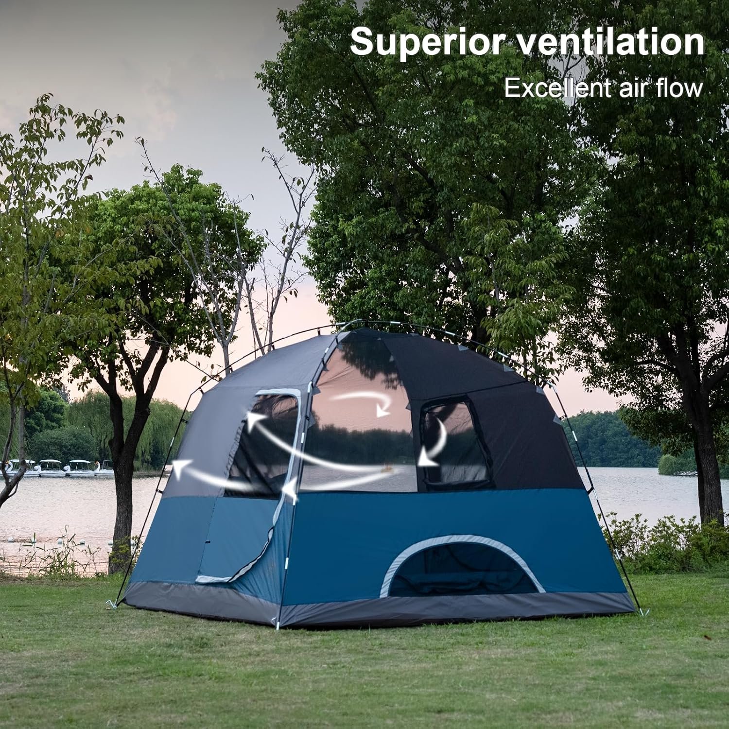 4-6 Person Waterproof Double Layer Cabin Tent with Rain Cover - Image 2