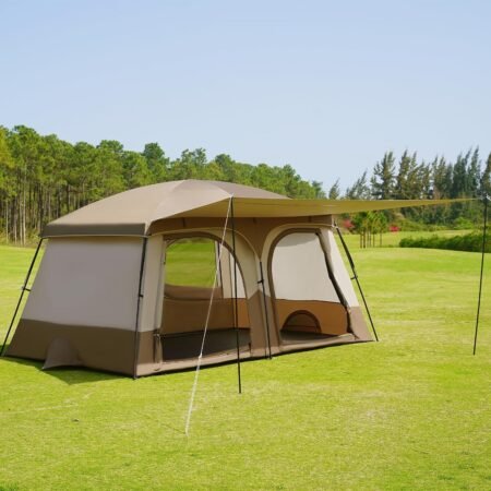 6-8 Person 2-Room Camping Tent with Extended Vestibule