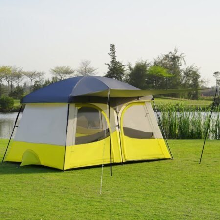 6-8 Person 2-Room Camping Tent with Extended Vestibule